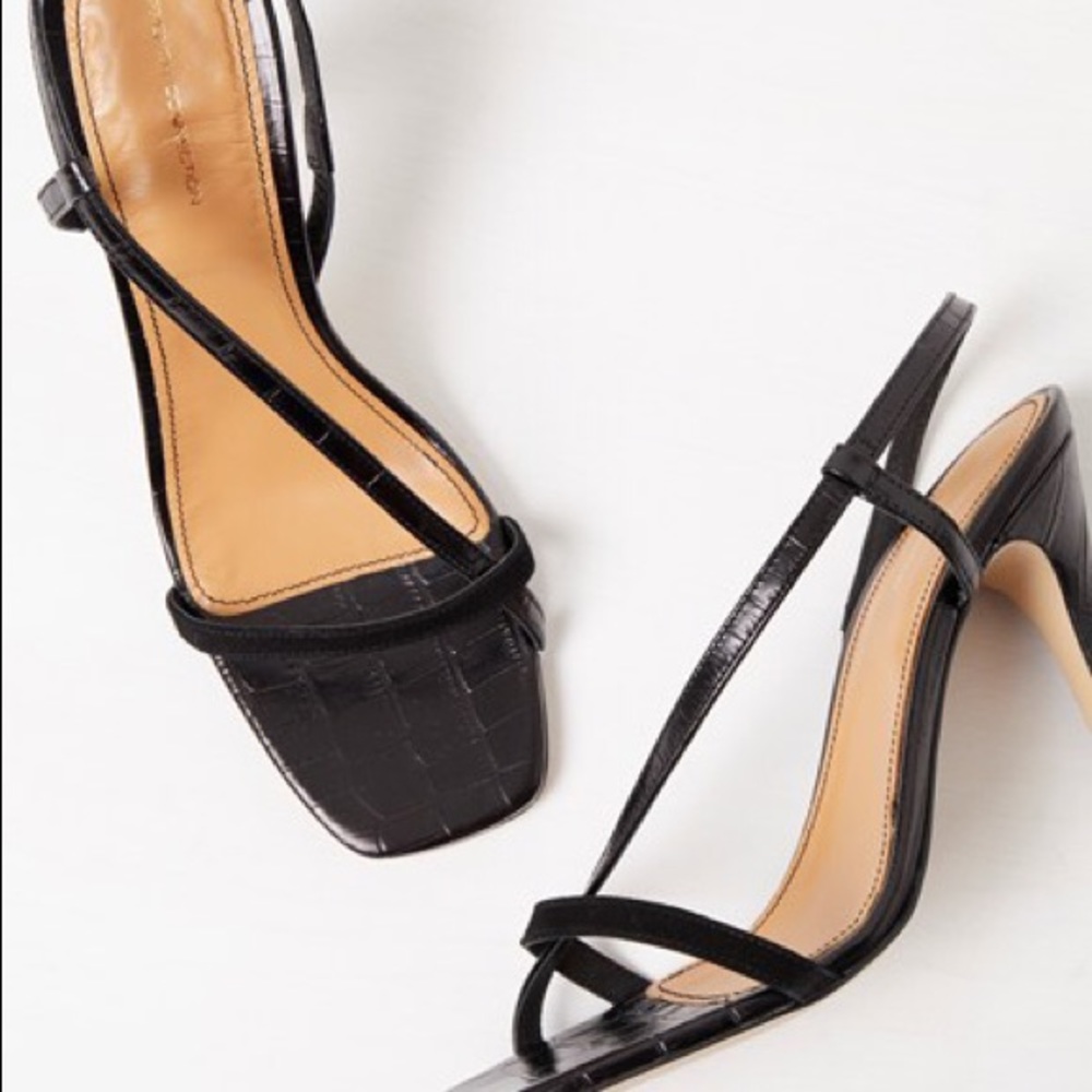 FRENCH CONNECTION VIV CROC WRAP AROUND SANDALS